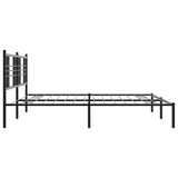 Metal Bed Frame without Mattress with Headboard Black 193x203cm 376330