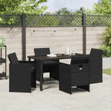 Garden Dining Set 5 pcs Black Poly Rattan 3380594