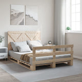 Bed Frame without Mattress with Headboard 140x200 cm Solid Wood 3281576
