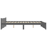 Bed Frame without Mattress Grey Solid Wood 135x190 cm Double Double 815021