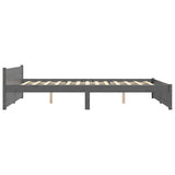 Bed Frame without Mattress Grey Solid Wood 135x190 cm Double Double 815021