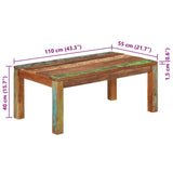 Coffee Table 110x55x40 cm Solid Reclaimed Wood 356252
