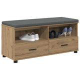 Hall Bench with Cushion with Shelf Artisan Oak 100 x 38 x 46 cm 891471