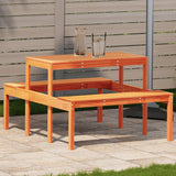 Picnic Table Wax Brown 110x134x75 cm Solid Wood Pine 844647