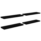 Floating Wall Shelves 4 pcs High Gloss Black 120x23.5x3.8 cm MDF 323780