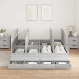 Storage Bed Frame with Drawer Grey sonoma 236.5 x 200 x 31.5 cm 3335626