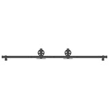 Sliding Door Hardware Kit 183 cm Steel Black 4009728