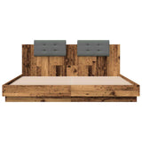 Bed Frame with Headboard Old Wood 200 x 200 cm Engineered Wood 3416331