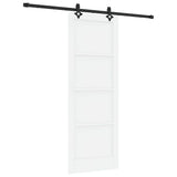 Sliding Door White and Black 78 x 211 cm Solid Pine Wood 3333529