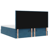 Ottoman Bed with Mattresses Dark Blue 160x200cm Velvet 3313485