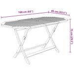 7 Piece Folding Outdoor Dining Set Solid Acacia Wood 44057