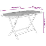 7 Piece Folding Outdoor Dining Set Solid Acacia Wood 44057