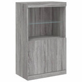 Sideboards with LED Lights 3 pcs Grey Sonoma Engineered Wood 3209112