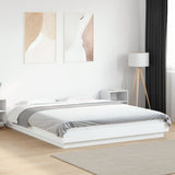 Bed Frame with LED Lights without Mattress White 160x200cm 3281084