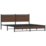 Metal Bed Frame without Mattress Brown Oak 160x200 cm 4007943