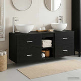 Bathroom Cabinet Set 3 pcs Black Oak 49.5 x 35 x 63 cm 3405788