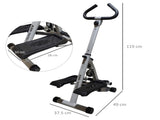 Stepper w/ Handle Hand Grip Workout Fitness Machine For Fitness Aerobic Exercise Home Gym Grey T3398P349148