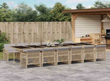 13 Piece Garden Dining Set with Cushions Beige Poly Rattan 3210768