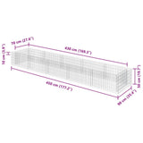 Gabion Raised Bed Galvanised Steel 450x90x50 cm 143553