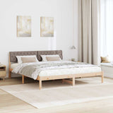 Bed frame Brown and taupe 180 x 200 cm Solid pine wood 3394346