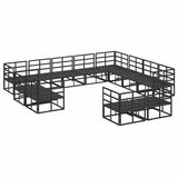 Garden Sofa Set with Cushion 12 pcs Black Aluminium 3378934