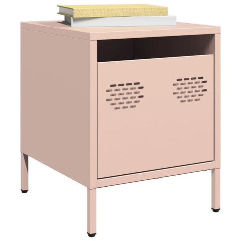 ZNTS Bedside Cabinets 2 pcs Pink 35x39x43.5 cm Steel 851247