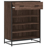 ZNTS Shoe Cabinet Brown Oak 75x38x97.5 cm Engineered Wood and Metal 3300879