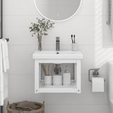 Wall-mounted Bathroom Washbasin Frame White 40x38x31 cm Iron 338490