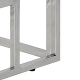 Console Table Silver Stainless Steel and Solid Acacia Wood 350007
