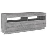 2 Piece TV Cabinet Set with LED Lights Grey Sonoma Engineered Wood 3120171