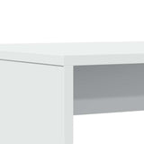 3 Piece Dining Table and Bench set White Engineered Wood 855530