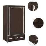 Wardrobe Brown Non-woven fabric Medium Collapsible Wardrobe 282458