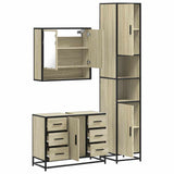 3 Piece Bathroom Furniture Set Sonoma Oak Engineered Wood 3301111