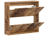 Wall-Mounted Shoe Cabinet HAARLEM 71 x 17 x 86 cm Old Wood 896863