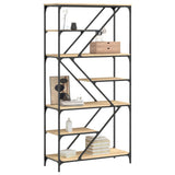 Bookshelf Sonoma Oak 91x36x176 cm Engineered Wood and Steel 835415