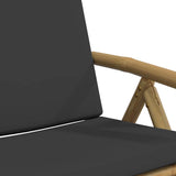 3 Piece Folding Bistro set with Dark Grey Cushions Bamboo 3208932