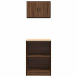 ZNTS Garage Cabinets 2 pcs Brown Oak Engineered Wood 3328284