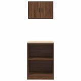 ZNTS Garage Cabinets 2 pcs Brown Oak Engineered Wood 3328284