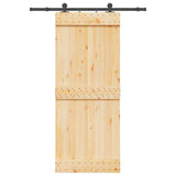 Sliding Door NARVIK Natural and Black 85 x 210 cm 3445265