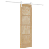 Sliding Door Natural and White 61 x 198.5 cm Solid Pine Wood 3445422