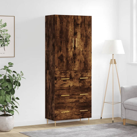 Highboard Smoked Oak 69.5x34x180 cm Engineered Wood 3195840