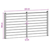Fence Set 2 pcs 353 x 186 cm WPC and Aluminium Black 3429412