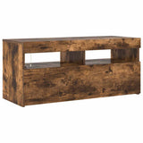TV Cabinet with LED Lights Smoked Oak 90x35x40 cm 815675