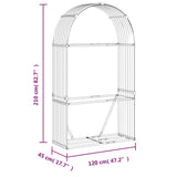 Log Holder Silver 120x45x210 cm Galvanised Steel 364592