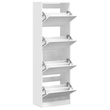 Shoe Cabinet with 4 Flip-Drawers White 60x34x187.5 cm 3214371