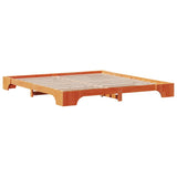 Bed Frame Wax Brown 200 x 200 cm Solid Pine Wood 872850