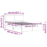 Bed Frame without Mattress Smoked Oak 120x200 cm 3207494