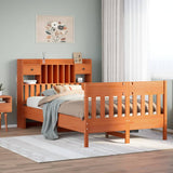 Bed Frame without Mattress Wax Brown 135x190 cm Solid Wood Pine 3323277