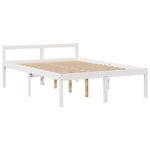ZNTS Bookcase Bed without Mattress White 140x200 cm Solid Wood Pine 3322056