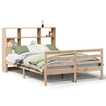 ZNTS Bookcase Bed without Mattress 140x200 cm Solid Wood Pine 3321899